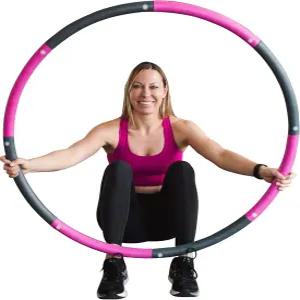 웨이트 훌라 후프 - 지방 연소 재미있는 운동을 위한 조절 가능한 소프트 피트니스 칼로리 소모 코어 및