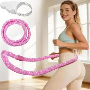 존비움 3파운드 소프트 스프링 훌라 후프 가중 접이식 및 휴대용 바디 테이프 측정기 손실 피트니스