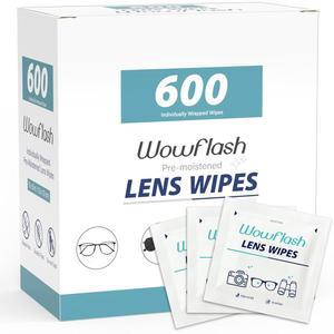 eAj 안경용 600 카운트 렌즈 물티슈, 안경 렌즈 클리닝 물티슈, 미리 적셔진 개별 포장 무균열 안경 클리너 선글라스, 카메라 렌즈, 고글용 물티슈