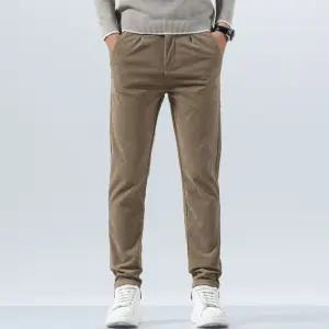 팬츠 남자 면 캐주얼 체크팬츠 통 봄가을 스판 심플데일리룩 OOTD3