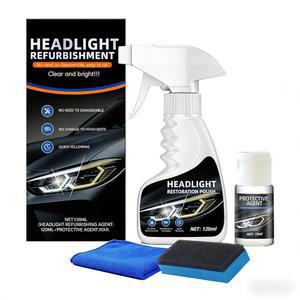 eAj 10배 더 밝은 헤드라이트 복원 키트 - 프로 등급 헤드라이트 클리너 및 실란트, 노란색 흐린 렌즈를 5분 만에 크리스탈 클리어로 수정, 야간 운전 안전을 위한 자동차 액세서리 자동차 청소 용품