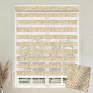 윈도우용 아트푸치 커스텀 사이즈 얼룩말 블라인드 마운트 외부 베이지 02 내부 거실용 프리스탑 듀얼