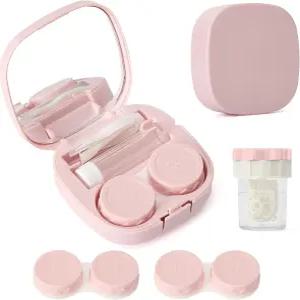 Lasiyanor 콘택트 렌즈 여행 키트 클리너 워셔 휴대용 박스 미러 핀셋 리무버 도구 솔루션 보틀이 포함되어