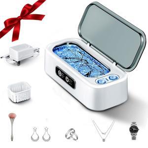 eAj SUNPOW 주얼리 클리너 머신 u2013 콘택트 렌즈 및 주얼리용 듀얼 챔버, 실버 및 골드용 45kHz 소닉 클리너, 반지, 귀걸이, 안경, 시계, 목걸이 u2013 조용한 45dB, 딥 클리닝