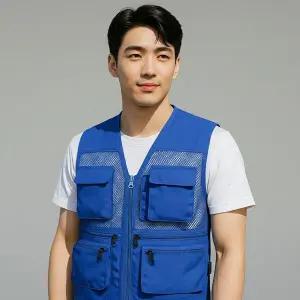 통기성 좋은 여름 작업용 메쉬 조끼 L 다용도 멀티포켓