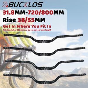 BUCKLOS MTB 자전거 핸들바 라이저 38mm/55mm 720mm 7075 알루미늄 합금 산악 부품