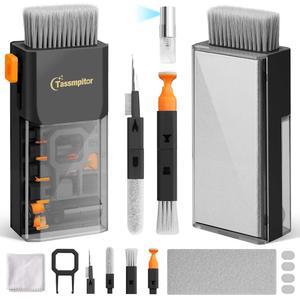 eAj 키보드 클리닝 키트 키보드 클리너, 올인원 컴퓨터 화면과 노트북 클리너, 부드러운 브러시와 가 포함된 소형 휴대용 전자 노트북 클리닝 키트, 이어버드, 블랙