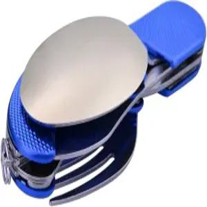 Leeko 4 in 1 스테인리스 휴대용 야외 포켓 나이프 포크 스푼 다이너 세트 캠핑 사냥용 다용도 식기