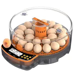 24개의 인큐베이터 - 온도 및 습도 조절 캔들러 오토 터너 이상 경보 기능이 있는 닭 알 부화용 스마트