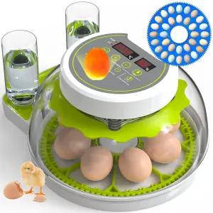 부화 달걀을 위한 인큐베이터 자동 회전 기능이 있는 8/30 닭 온도 조절 및 습도 표시 캔들러 가정용 오리