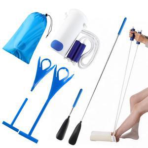 양말을 신고 벗을 수 있는 양말 보조제, 시니어용 굽힘 도우미 금지, 제거제가 포함된 보조제 및 신축성 신발 뿔, 보관 가방 포함(프리미엄 컴포트 키트)