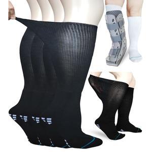 발 보호대용 아이사인 워킹 부츠 양말 교체용 엑스트라 와이드 무릎 하이 양말, 골절 남녀 2켤레