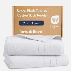 브루클리넨 초강력 터키식 코튼 목욕 타월 - 2종 세트 면 820 GSM 흡수력이 뛰어나고 세탁기 사용이