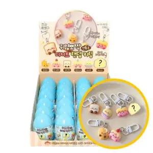 [패션] 1500 귀염뽀짝 디저트 랜덤키링 24개입 1박스-에어팟 파우치 가방 미니어쳐 네임텍 마켓데이