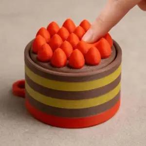 [패션] 초코 딸기 케이크 키캡 키링 클리커 클릭커 학생 응원 키보드 딸깍이 행운 친구