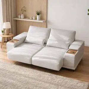 [인터데코]확장형 무빙 리클라이너 쇼파 3인 (충전,컵홀더) KC849