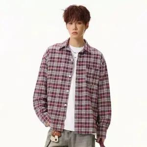 키체샵 캐주얼 남성용 솔리드 셔츠 봄가을 긴팔 체크 HO3