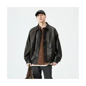 EAMT 남자 항공 점퍼 가을 빈티지 칼라 재킷 상의 코트 YJ3