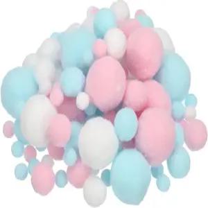 공예품용 파티킬 모둠 사이즈 폼 미술 용품용 퍼지 파스텔 볼 130개 DIY 창의 공예 재료 수공예 장식 핑크