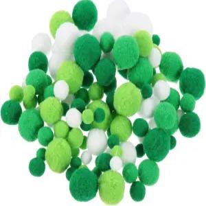 메카닉시 폼 펠트 볼 원단 1-3cm 10-30mm 그린 화이트 가정용 공예 프로젝트 DIY 팩 130개