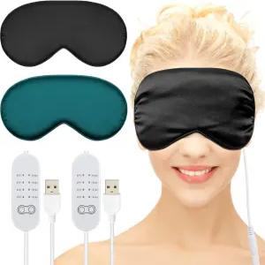 건조한 눈을 위한 실크 온열 마스크 2종 USB 스팀 웜 컴프레시 찰라지온 안검염 스티(블랙 그린)를 온도