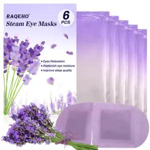 6Pcs 스팀 마스크 - 라벤더 온열 따뜻한 컴프레시 건조한 피로 눈을 위한 일회용 촉촉한 셀프 히트 여행