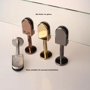 스테인레스 스틸 스크린 파티션 구멍 없는 유리 지지대 발 브래킷 클램프 고정형 그라운드 DG5030-1 가정