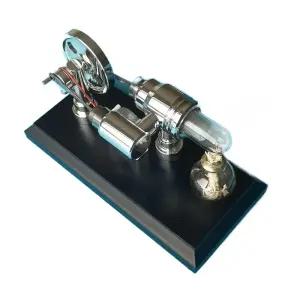 엔진 모델 전력 파워 교구 스팀 더블 실린더 발전 외부 모형 장난감 금속 실험 열