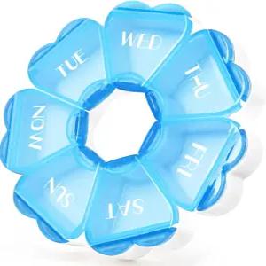 귀여운 알약 정리함 7일 컬러 차단 주간 상자 생선 기름/비타민/약/보충제를 위한 대용량 수납공간이 있는