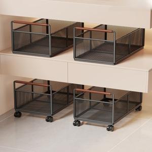 욕실 선반 아래 수납장 세탁세제 보관 바구니 빨랫감 다용도 소형 카트 바닥 설치형