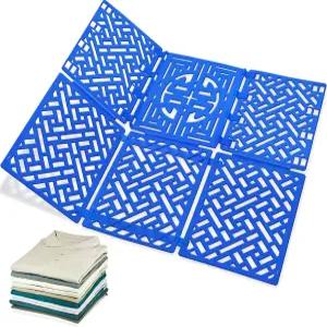 옷장 정리용 지니어스 디어 셔츠 폴더 보드 옷을 깔끔하게 수 있는 접이식 세탁 라이너 분류기 파란색