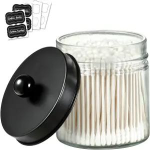 시충 욕실 정리함 및 보관 - 1팩 큐팁 홀더 약병 용기 면봉 라운드 볼 메이크업 스펀지 치실 목욕 소금