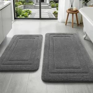 욕실 러그 세트 2개 수건 같은 부드러운 흡수력 두꺼운 40D 고밀도 메모리 폼 목욕 매트 욕실용 미끄럼