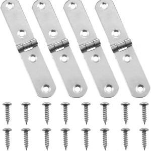 스테인레스 스틸 접이식 경첩 10세트, 가정용 캐비닛 도어180 ° 플립 커버 힌지, 재봉틀 코너 버퍼 힌지에