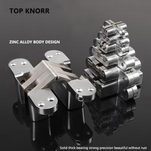 탑KNORR 도어 경첩 보이지 않는 숨겨진 폴딩 나무 힌지 침실 180 학위 크로스 다크 마운트 플랫