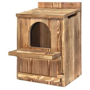 나무 부스러기가 있는 대형 올빼미 하우스 야외용 둥지에 청소 둥지 상자, 뛰어난 설계, 내구성이 이상적입니다 간편한 새 환기 - 탄화 막대형 및 헛간 소나무 스크리치