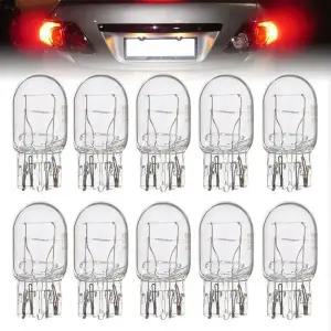 호환  10pcs T20 7443 7440 신호등 W215W 투명 유리 DRL 주간 주행 등 회전 중지 신호 브레이크 테일 전구