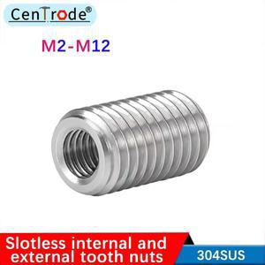304 스테인리스강 슬롯리스 내부 및 외부 톱니 너트  나사 변환