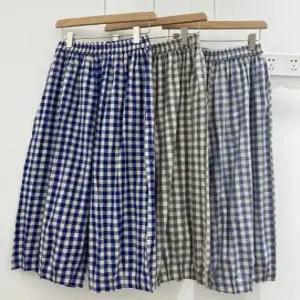 여친 팬츠 면 가을 캐주얼 체크 마 밴딩 A02Z3M OP3