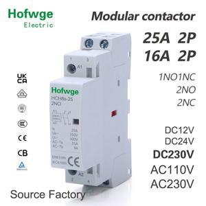 контактор HCH8s-25 모듈형 접촉기 2P 16A 25A 2NO 또는 2NC 1NO1NC 110V 220V 자동 가정용 Din