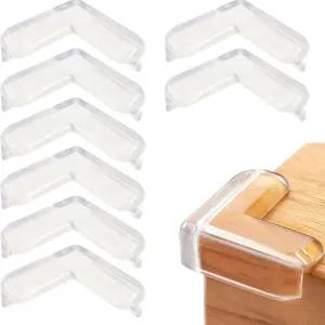 망고오더 8팩 투명 모서리 보호대 유연한 고무 가장자리 및 세트 가구 테이블용 소프트 안전 가드 날카로운