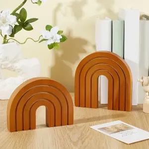 GlassWinds 2Pcs 나무 아치 보호 장식 맨틀용 미니멀리스트 선반 책장 서랍장 TV 스탠드 거실 사무실 및