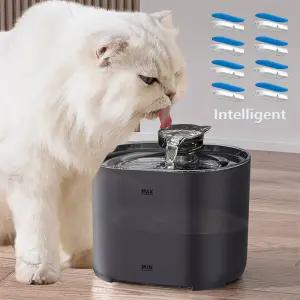 2.2L 자동 스마트 고양이 물 분수대 필터 포함 초저소음 USB 워터 펌프 강아지 애완동물 음수기