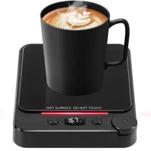 고속 난방 커피 머그잔 워머 POLEDY 자동 차단 컵 차 우유 코코아용 전기 음료 2-12시간 타이머 3-템프