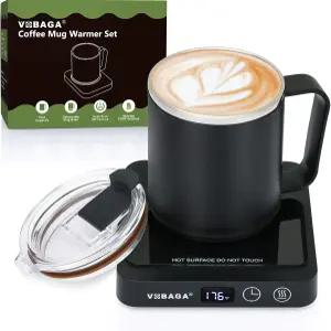 보바가 커피 머그 워머 15온스 세트 책상용 스마트 컵 5가지 온도 설정이 가능한 사무실용 2-12시간 자동