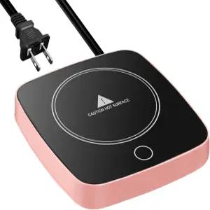 데파숀 커피 머그 워머 방수 스마트 컵 3가지 온도 설정으로 음료 우유 차 핫 초콜릿(핑크)을 데우고