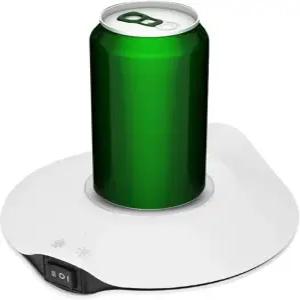 USB 냉온 코스터 음료 워머 및 쿨러 1개 중 2개 3°C-65°C 난방 냉각 매트 커피 티 캔 히터 흰색