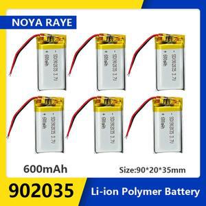 600mAh 3.7V 902035 Lipo 배터리 MP3 GPS DVD 블루투스 레코더 전자책 카메라용 충전식 리튬 이온 폴리머