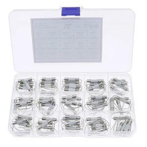 75Pcs 15 값 5x20mm 핀 포함  브레이크 세라믹 퓨즈 튜브 키트 세트 0.5A 1A 2A 3.15A 4A 5A 6.3A 8A 30A