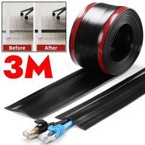1/3M 바닥 케이블 보호대 자가 접착식 PVC 유연 스트립 미끄럼 방지 덮개 장식 덕트